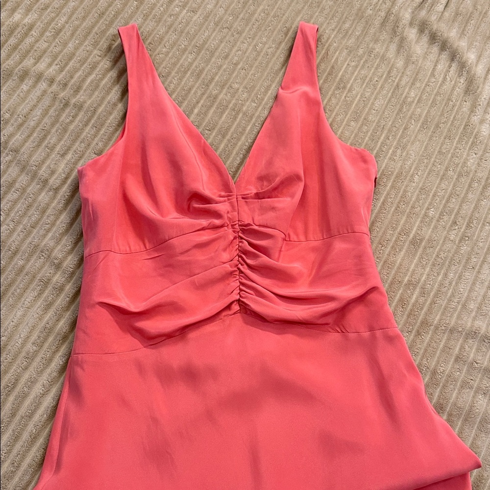 Talbots Silk Coral Sleeveless Maxi Dress